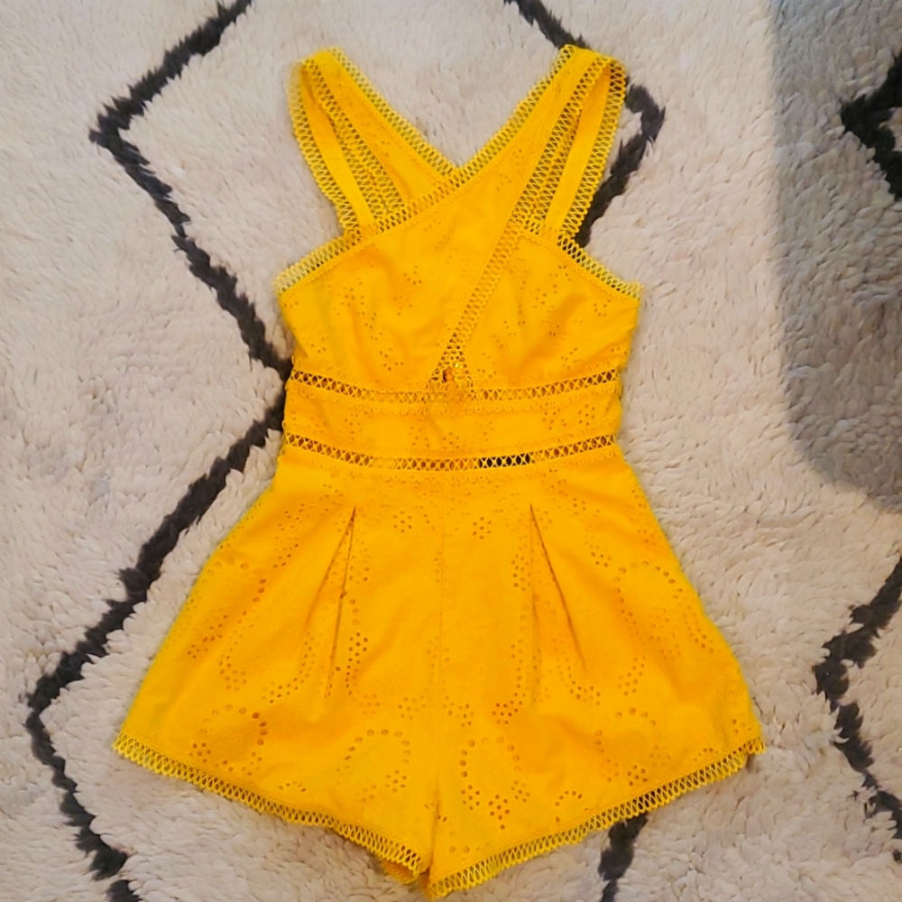 X by NBD Yellow Romper from Revolve Size Small